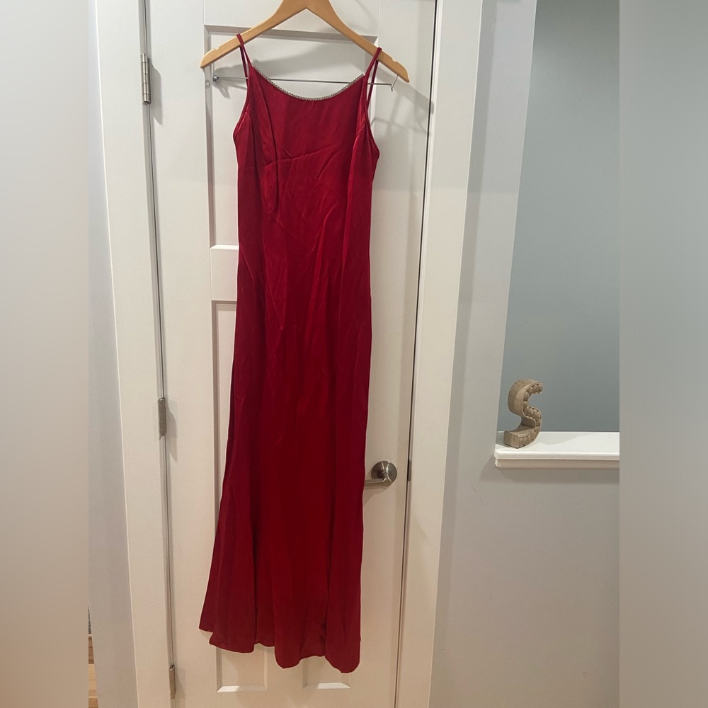Jessica McClintock Gunne Sax 90's Vintage Red Gown rhinestones Womens Size 5/6